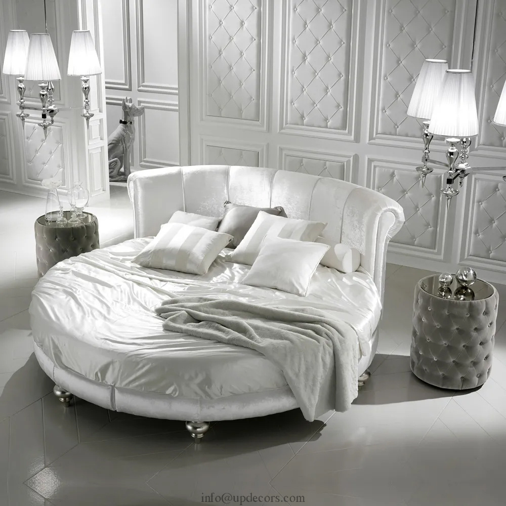 High End Luxury Round Bed Italian Platform Bed King Size Bed