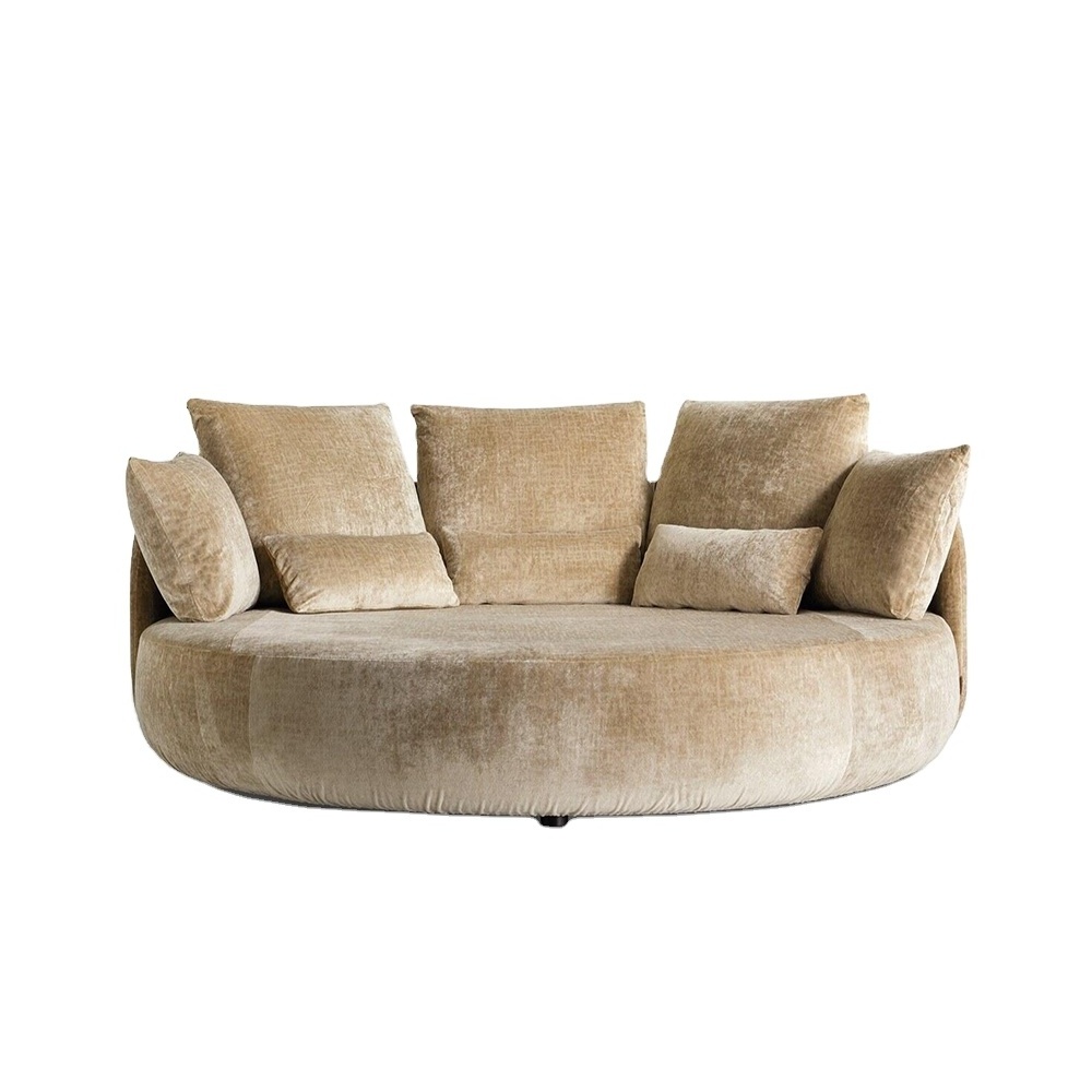 Customized  Italian modern design living room  Innovative High quality round sofa bed with fabric upholstery