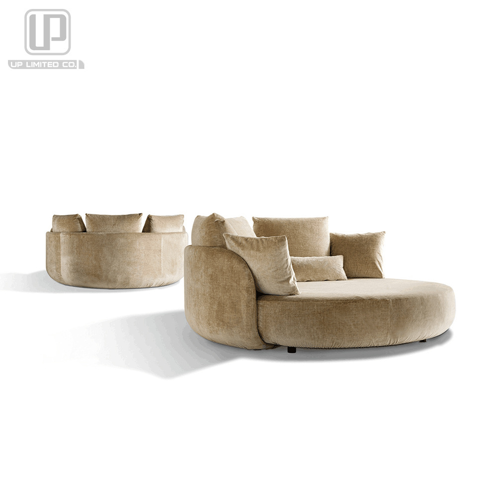 Customized  Italian modern design living room  Innovative High quality round sofa bed with fabric upholstery