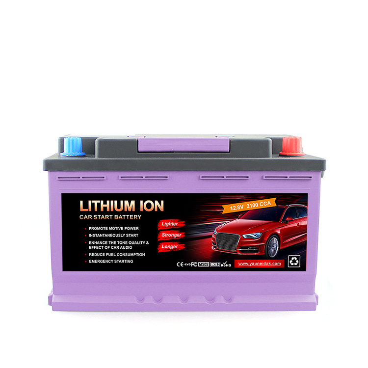 LifeP04 longspan High performance dry charged battery rechargeable 12v 24v lithium ion car battery