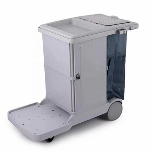 BEAO UP-086 Janitorial Cleaning Trolley multifunctional trolley  cart lockable with bag cover