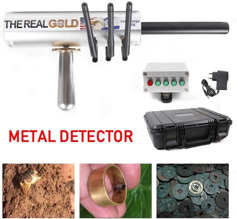 AKS Long Range Gold Metal Detector Gems Diamond Finder with Six Antennas