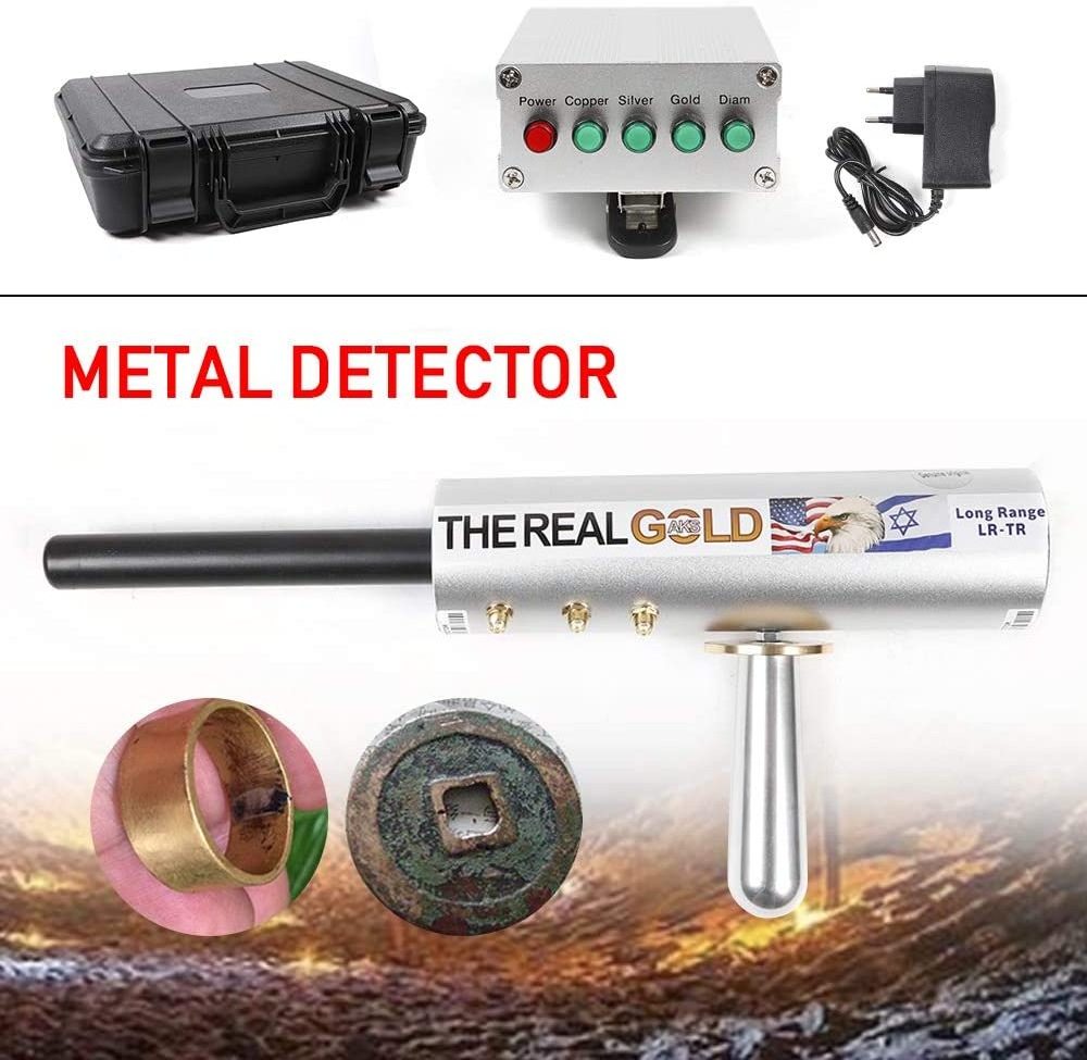 AKS Long Range Gold Metal Detector Gems Diamond Finder with Six Antennas