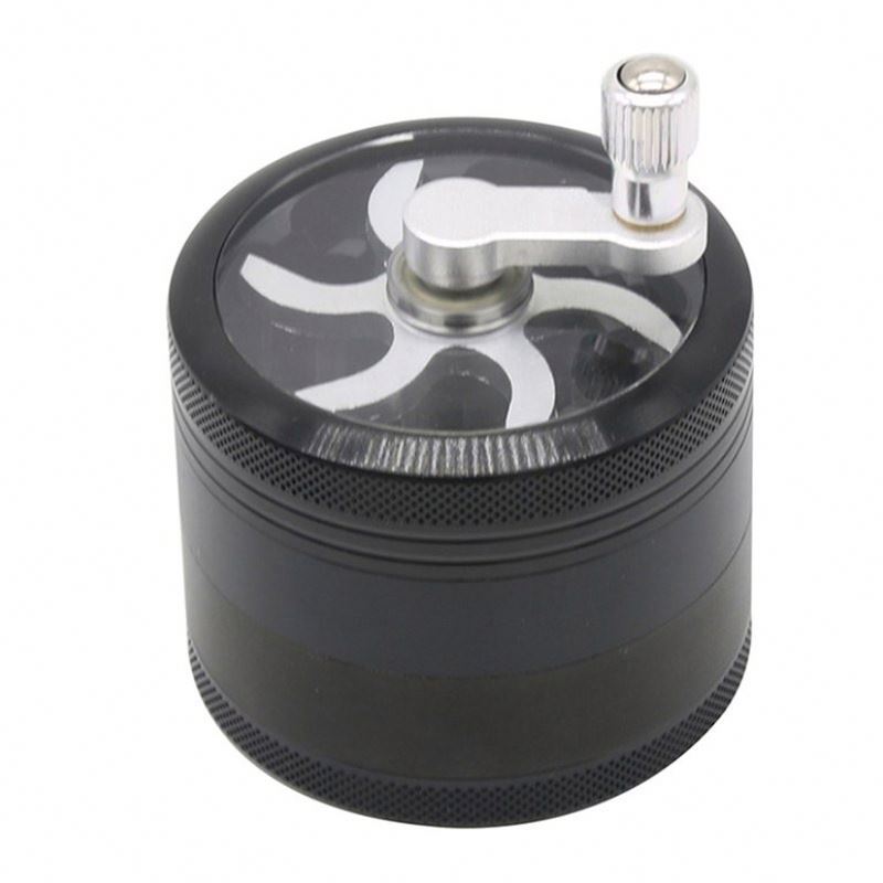 Zinc Alloy 4 Layers Tobacco Grinder Spice Herb Mill Hand Crank Herb Grinder Zinc Alloy Smoke Size Smoking Accessories