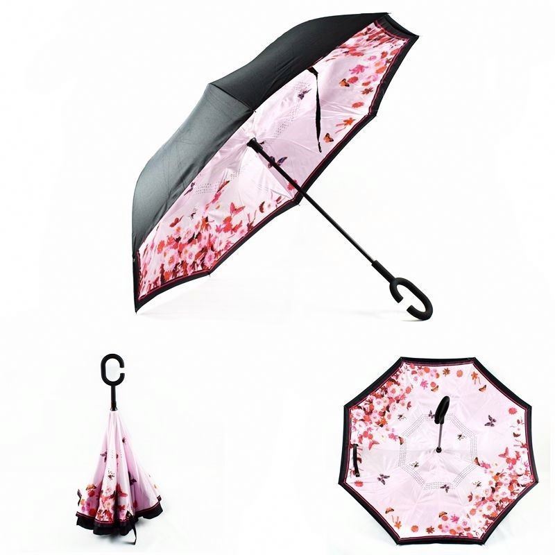 Handle Upside Down Double Layer Inverted Umbrella Inside Out Changing Reverse Cheapest Factory Price C