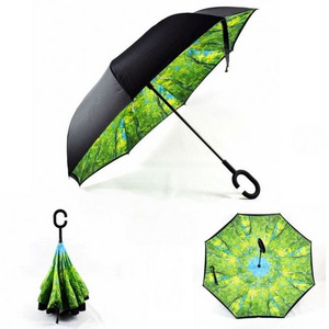 Handle Upside Down Double Layer Inverted Umbrella Inside Out Changing Reverse Cheapest Factory Price C