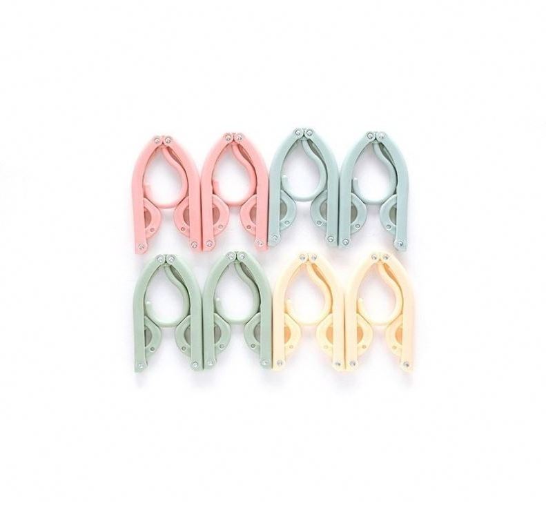 Portable Travel Clothes Coat Support Adult Children Household Non-Slip Clothes Line Folding Hanger Clip Clothes Fancy Hanger