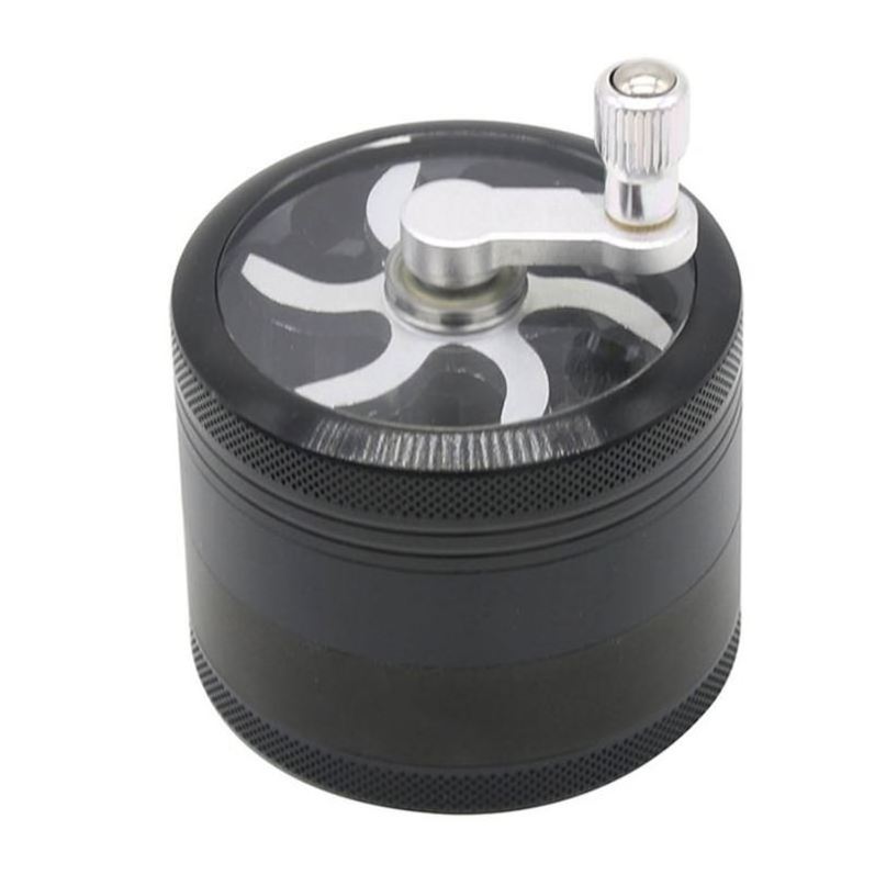 with Crank Handle Premium Stainless Steel Manual 2.5 Inch High Class Aluminum Alloy Herb Spice Grinder