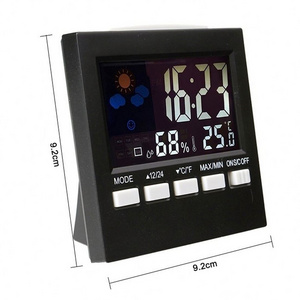 Alarm Snooze Function Calendar Weather Forecast Display New Digital Thermometer Hygrometer Colorful Lcd Thermometer Clock