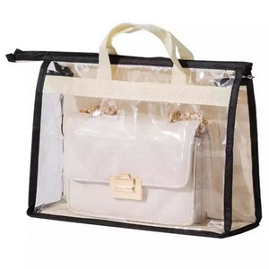 for Handbag Storage Case Food Clear Purse Storage Organizer Vacuum PVC Handbag Dust Bags for Closet Hanging Zipper Storage Bag