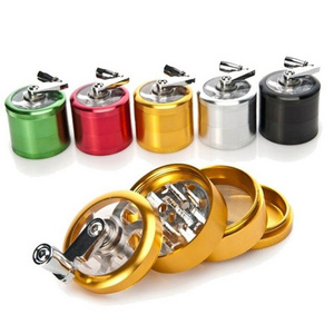 with Crank Handle Premium Stainless Steel Manual 2.5 Inch High Class Aluminum Alloy Herb Spice Grinder