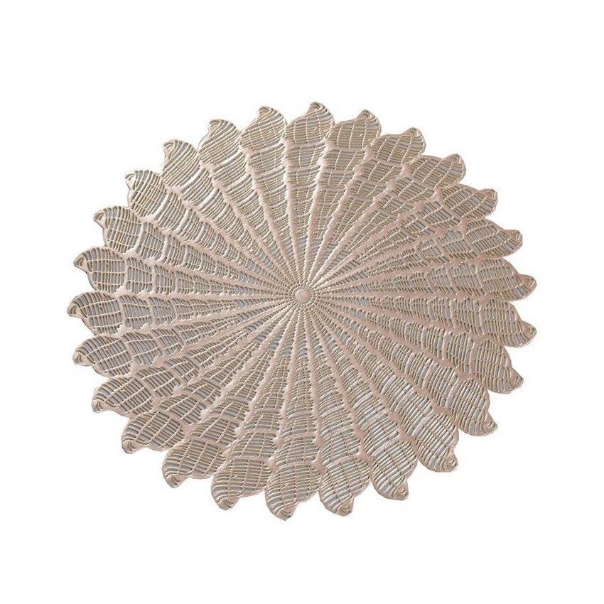 Set Printable Doily Anti-Hot Dining Table Mats Coaster Placemats Restaurant Round PVC Hollow Meal Pads Placemat PVC Tablemat