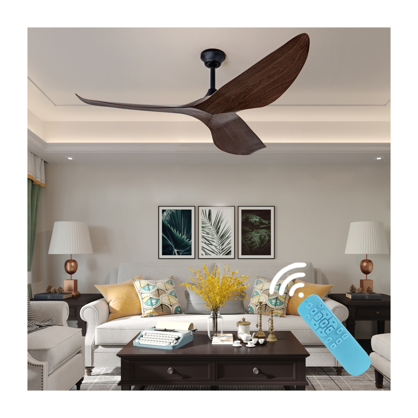 Big size silent with remote control 3 ABS blades DC copper motor 50 inch industrial giant ceiling fan