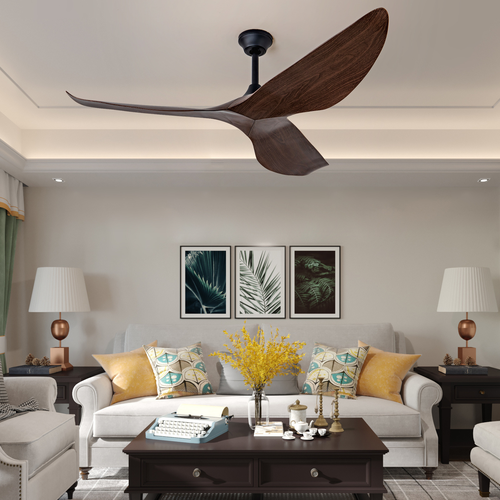 Big size silent with remote control 3 ABS blades DC copper motor 50 inch industrial giant ceiling fan