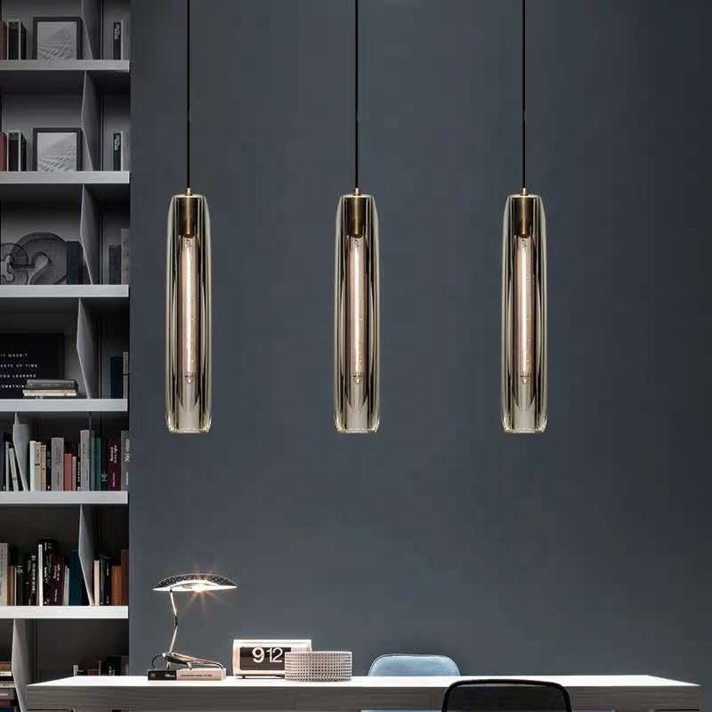 Europe Gold Crystal Vertical Pendant Light  for Living Dining Room Kitchen Hallway Bedside Bedroom Home Decoration Lamps