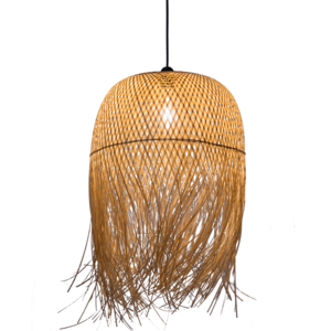 Indonsian rattan seagrass lamp shade bamboo cage wicker weaving ceiling chandelier pendant lighting from zhongshan factory