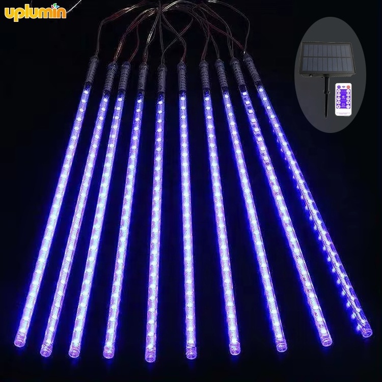 Solar Meteor Shower Lights Outdoor Christmas Lights Garland Falling Rain Lights for Party