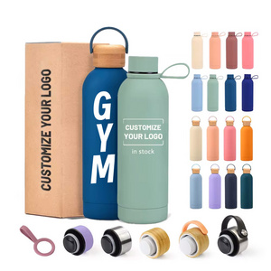 Custom water bottles with logo double wall vaccum metal gym termos sports insulated stainless steel water bottles