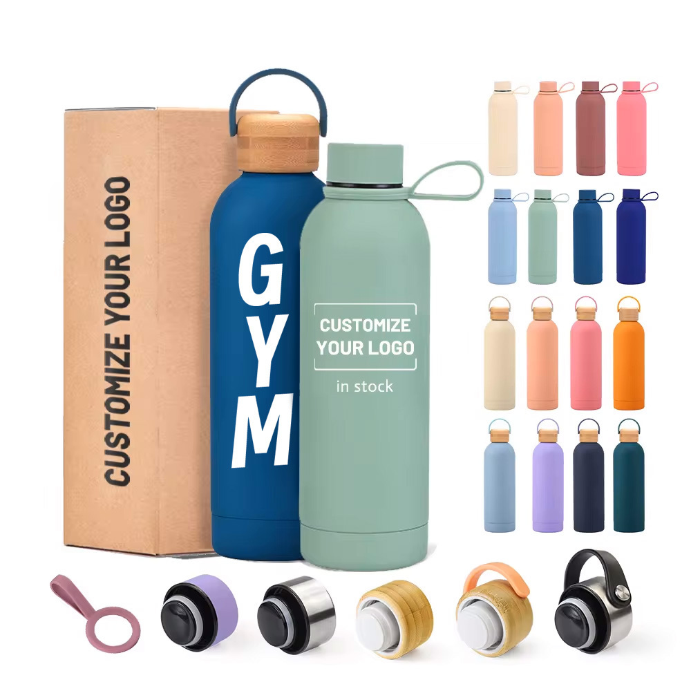 Custom logo 500/750/1000ml thermal vacuum gym double wall insulated drink water bottle stainless steel with logo for gym