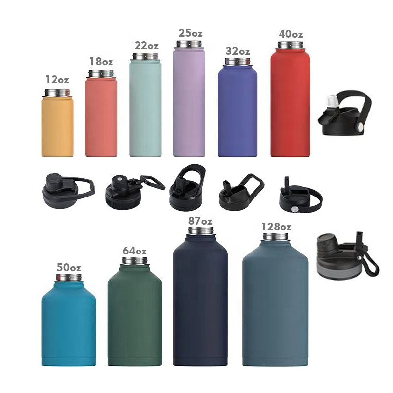 32oz custom logo stainless steel vacuum drink bottle insulated water bottle with straw