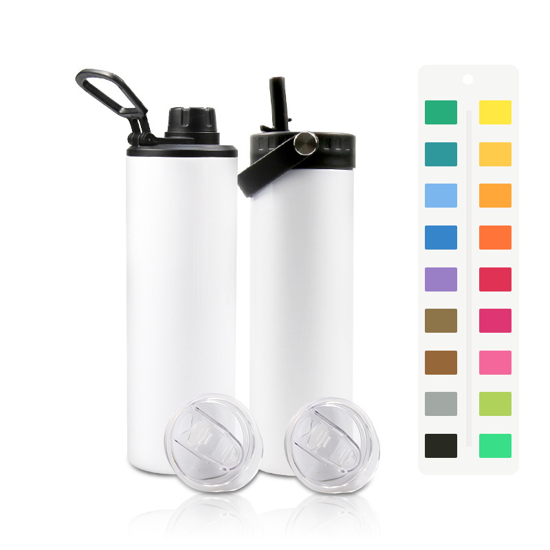 Stainless Steel  USA fast shipping 20oz dual lid double wall insulated tumbler straight skinny sublimation blanks water bottles