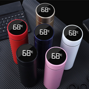 Double wall custom logo vaccum insulated stainless steel thermoflask 500ml infuser battery With Led Temperature Display