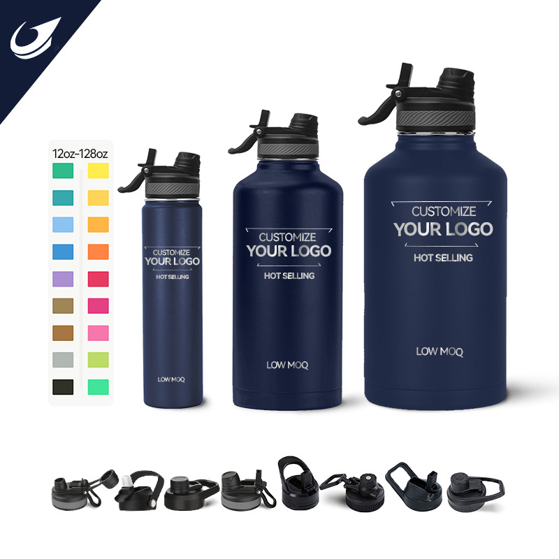 Custom Logo 18oz 20oz 32oz 40oz 64oz Double Wall Bottle Water Vacuum Flask Insulated Stainless Steel Sports Water Bottle