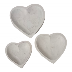 Hot-selling Empty Wooden Heart Shape antique white vintage High-Quality Handmade Home Decor Christmas Candle Bowl Jars for wax