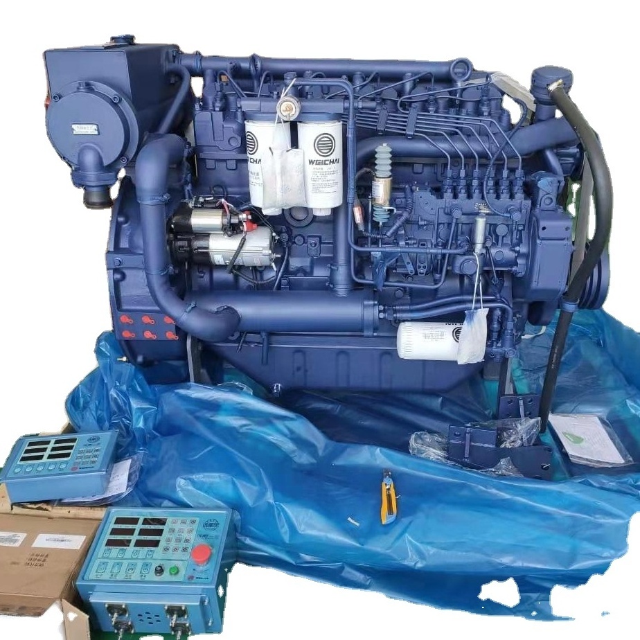 Weichai Marine Diesel Engine WP6C250-25 Assembly with Gearbox Boat Engine Trotle Engine C9ntrol Marine 2425rpm 1185*744*1083mm *