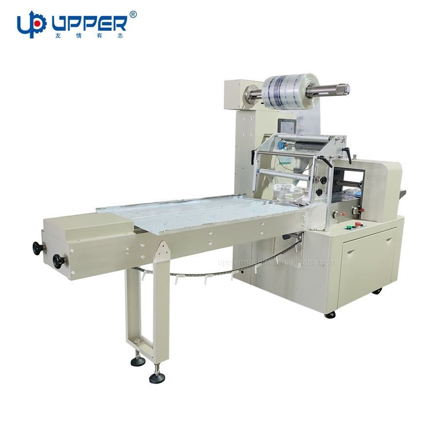 Chocolate bar bread Upper horizontal- flow packaging machine Cotton colorful candy small packing machine