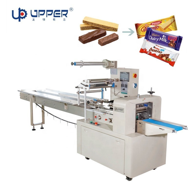 Charcoal snack packaging fruit energy date nut chocolate bar wrapping machine naan bread toy pillow roll packing machine