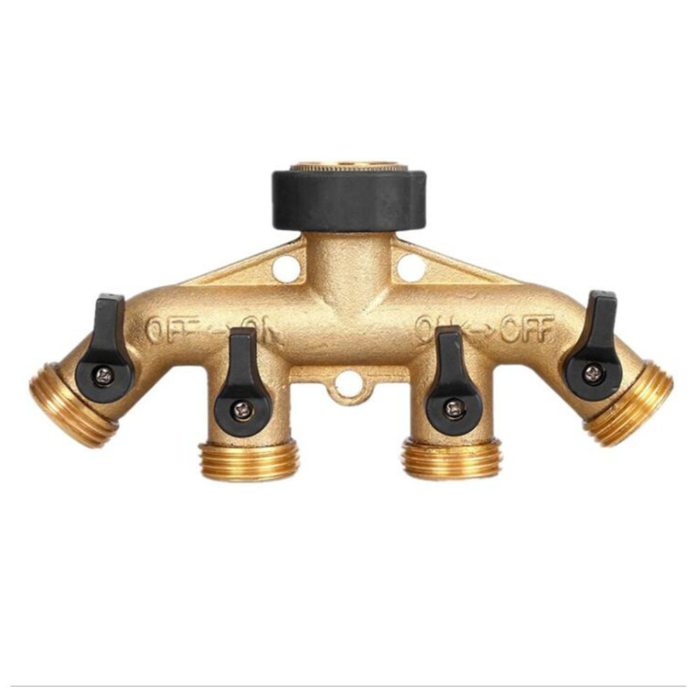 4 Way Brass Hose Splitter, 3/4