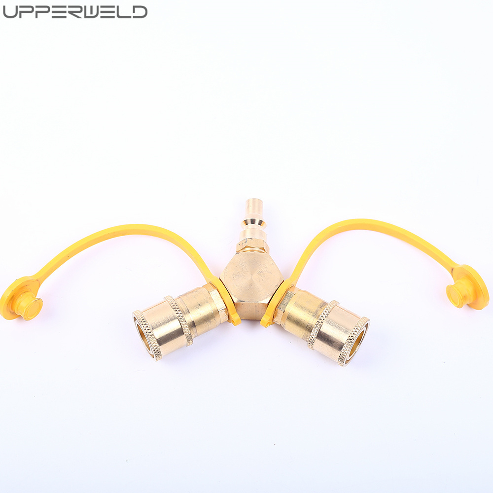 UPPER Y-Splitter Adapter propane quick connect for butane cylinders