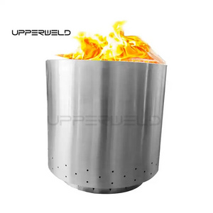 UPPERWELD Portable Fire Pit Stainless Steel Outdoor BBQ Wood Smokeless Cook Stove Bonfire Stove for Picnic Camping Cooki