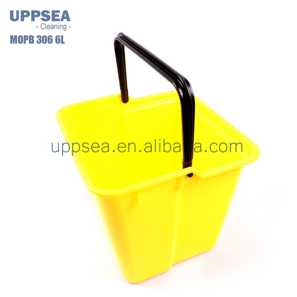 6 Liter Square Cleaning Plastic Pail Sanitize Bucket for Janitor Cart Trolley 4 colored