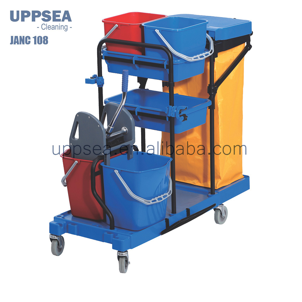 Janitorial Housekeeping Cart Hotel Mop Cleaning Trolley