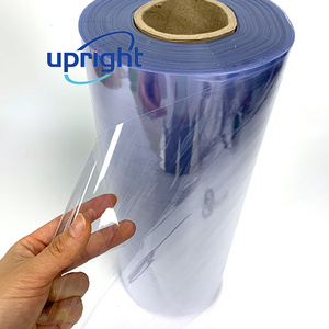 Upright 0.15mm 0.20mm Thin Clear Transparent PVC Sheet Thermoforming Vacuum Plastic PVC Roll for Sale