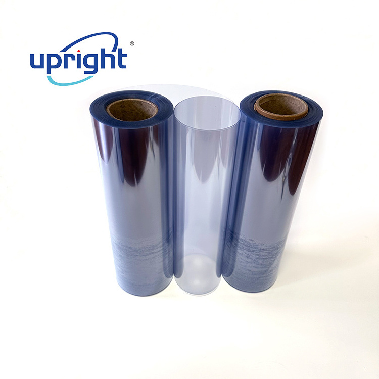 Upright 300 micron Medical Grade Non-toxic Clear Pvc Plastic Film Roll vacuum forming blister transparent rigid pvc sheet