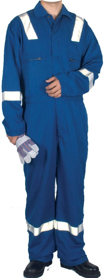 FR Reflective Stripe Clothing Oem&odm Cotton Material Navy Blue Overall Safety Coveralls Hi Vis With Men Workers Uniform