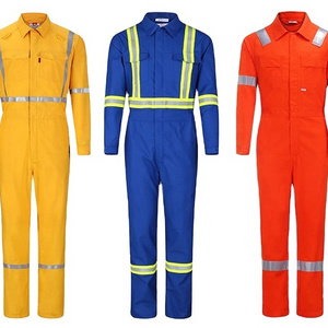 Coverall 100% Cotton Boiler Suits Coverall Workwear with Reflective Tape Oil Drill Coverall