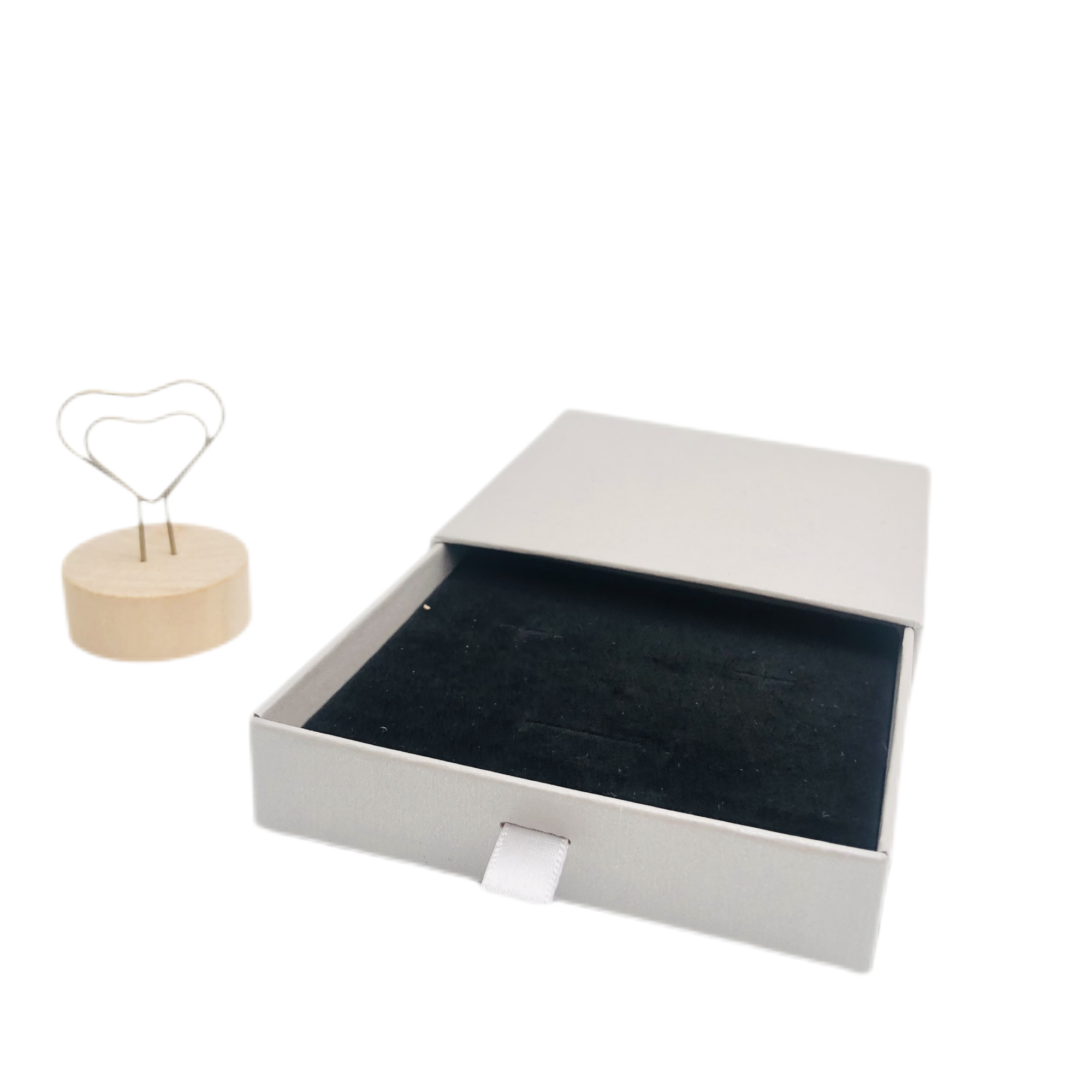 Custom pure colour slide drawer box with foam insert soft touch fashionring jewelry packaging gray paper box