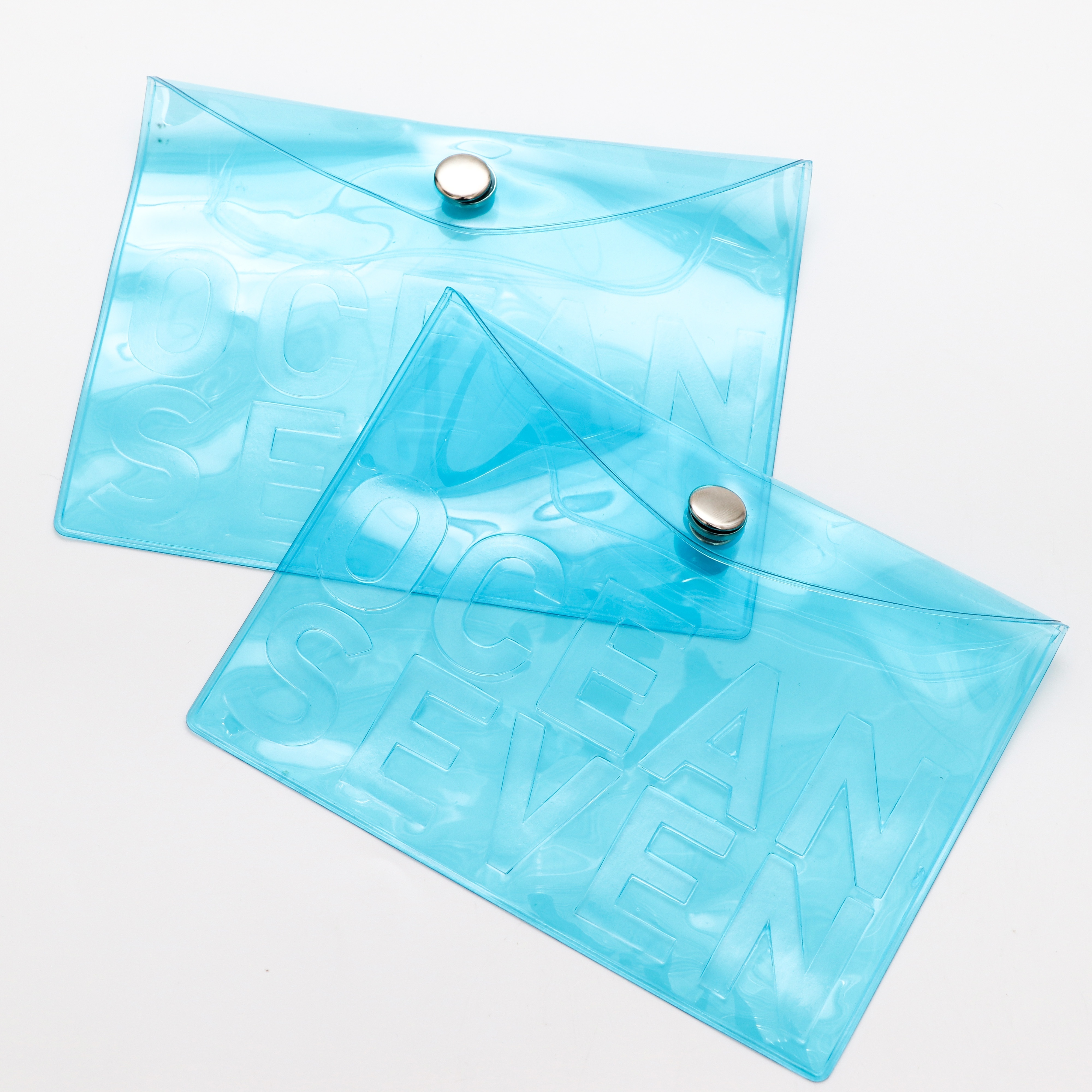 Colorful Clear Custom Logo Print Envelope Pouch PVC Zip Lock Packaging Plastic Transparent Bag with Snap