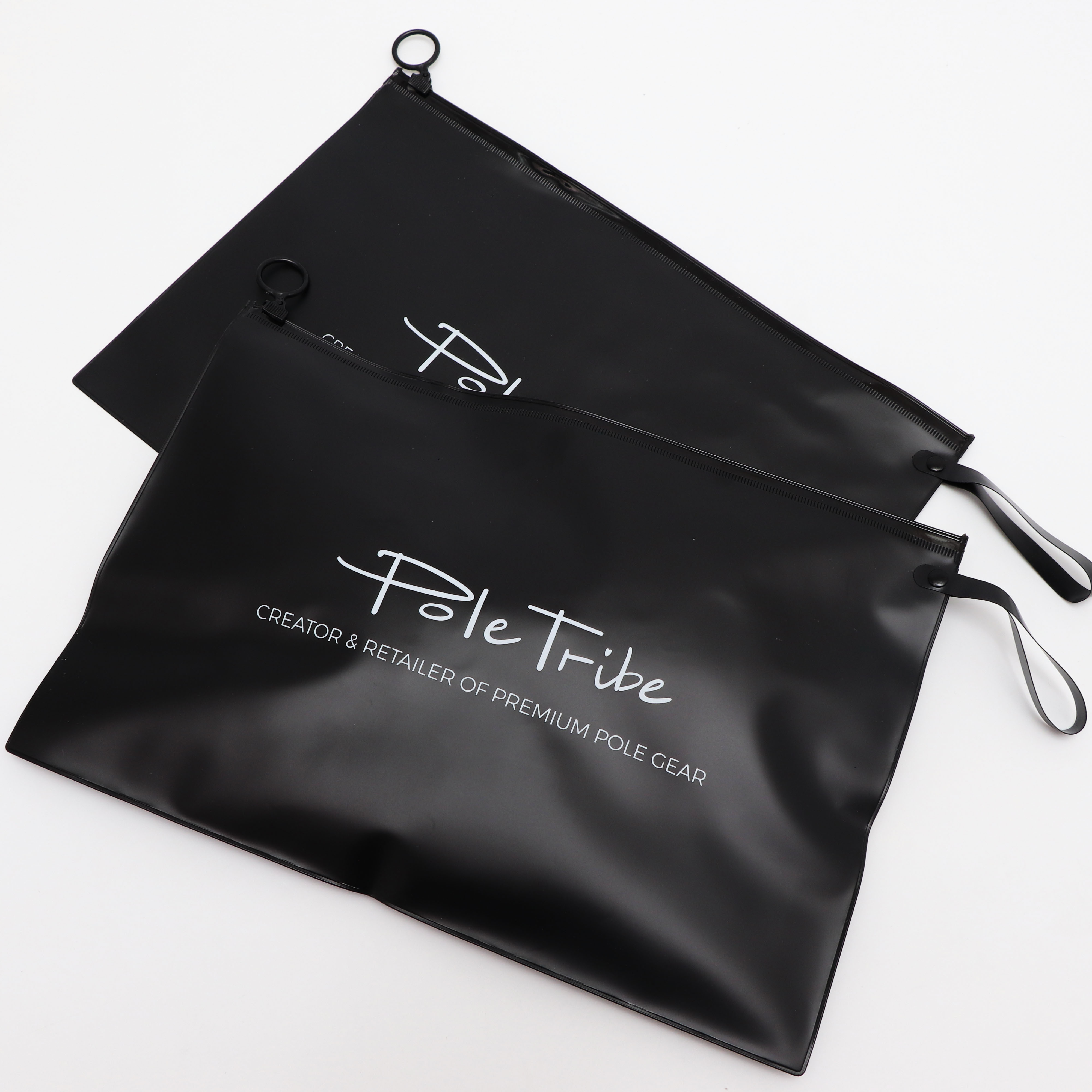 High quality luxury matte black plastic zipper bag with logo print for clothes garment t-shirt storage ziplock pouch