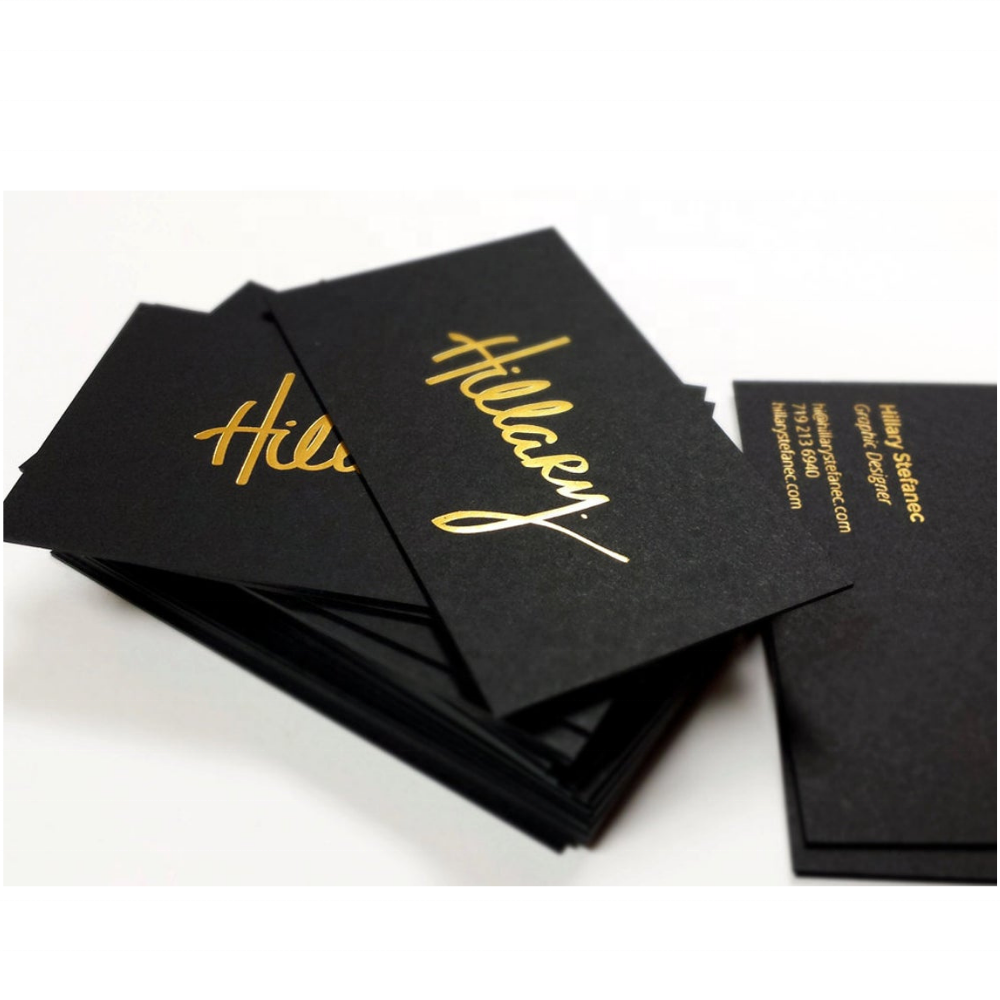 custom logo Luxury Gold Foil Greeting Card Business Birthday Thanksgiving Cards Thank You Cards