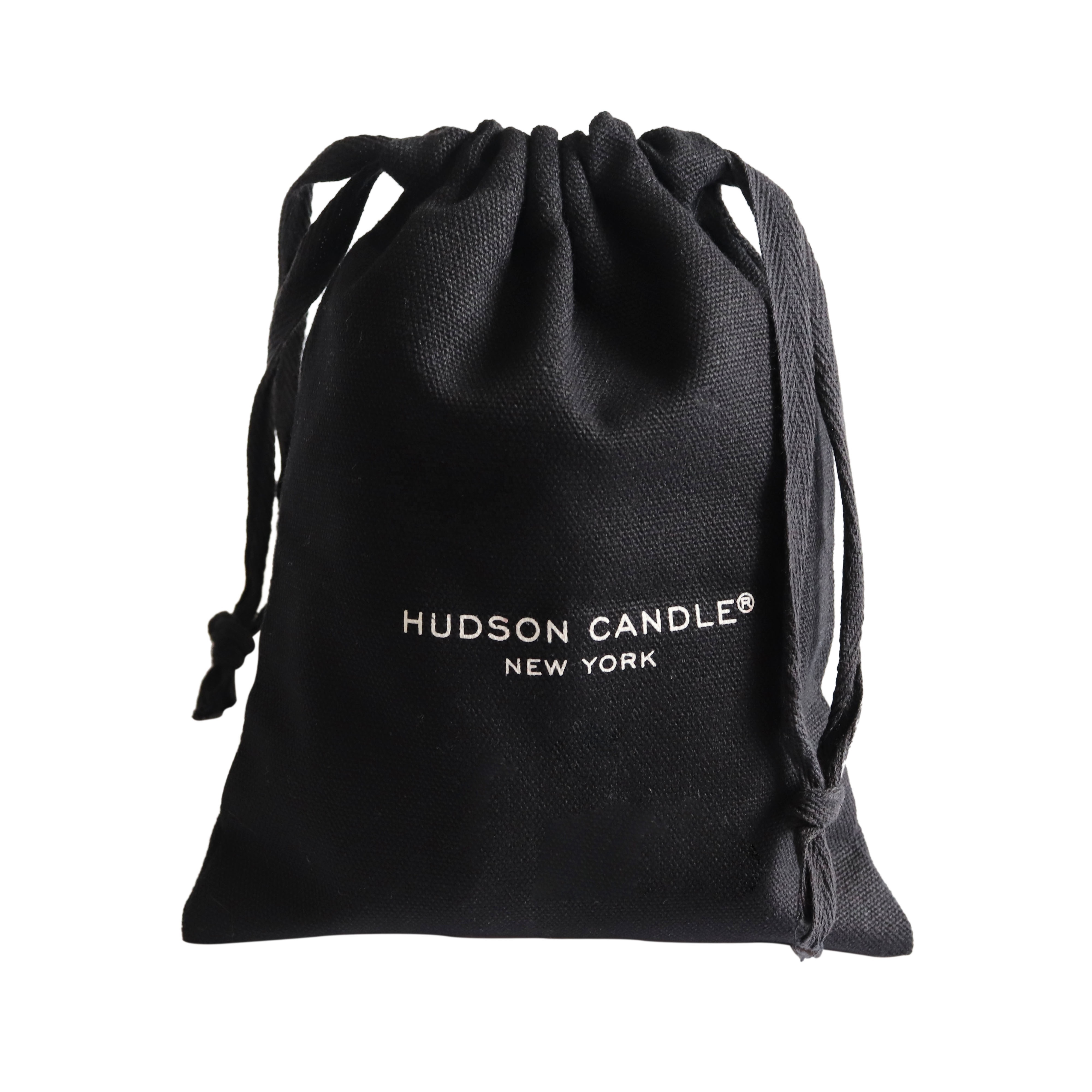 Custom private black cotton linen canvas drawstring bag with White printed logo for handbag hat cap shoe packaging dust pouch