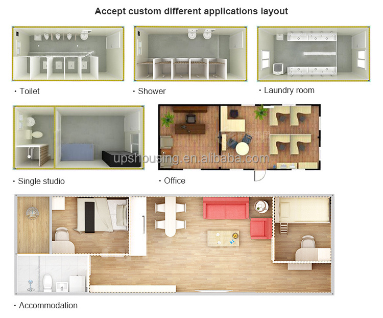 UPS Detachable Cheap Prefabricated modular container house  Portable tiny  20ft flat pack container house from china factory