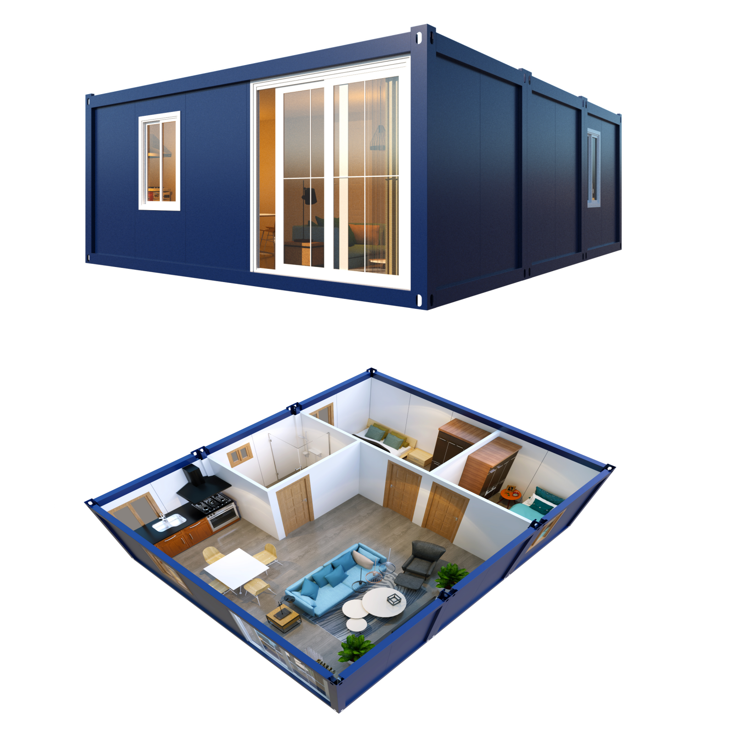 Popular modular 20ft container house furnished eco friendly mobile 2 bedroom container homes for sale