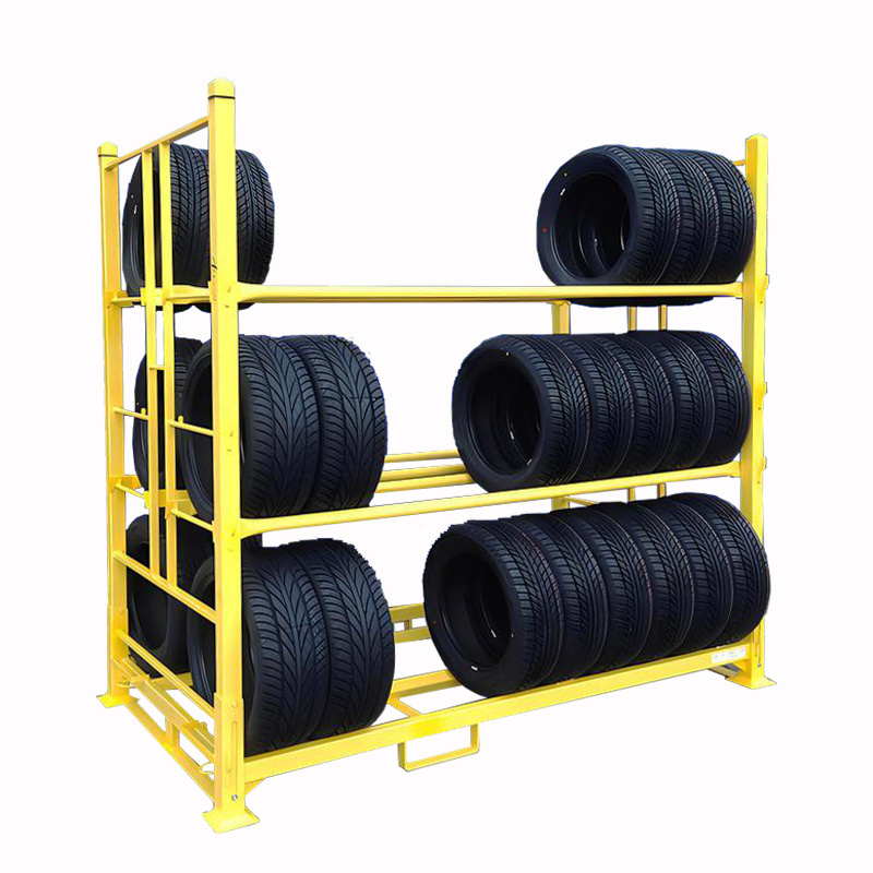 OEM/ODM Heavy truck adjustable auto industry stacking automotive spare steel tire rack