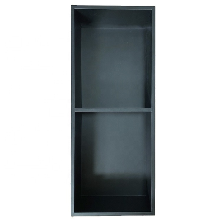 Hot Sale 304 Stainless Steel Modern Design Luxury Handmade two layers double black Shower Niche