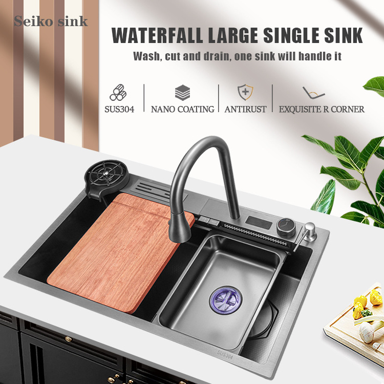 New design luxury kitchen sink 304 stainless steel for washing with triangular basket